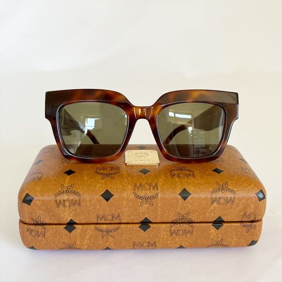 MCM Square Tinted Tortoiseshell Sunglasses Acetate 51 21 145 NWT - Picture 9 of 11